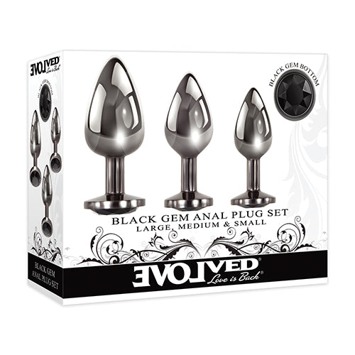 EVOLVED GEM BLACK ANAL PLUG SET - ENBP85772