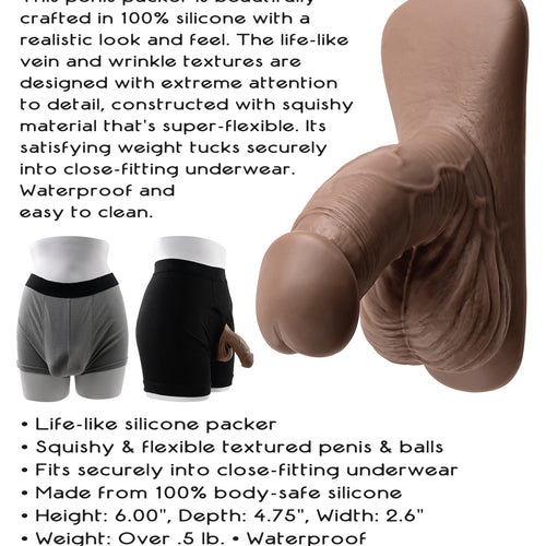 GENDER X 4IN SILICONE PACKER DARK - ENGXPK09762