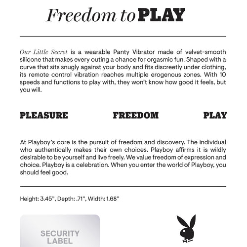 PLAYBOY OUR LITTLE SECRET - ENPBRS22772
