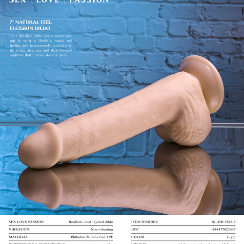 SELOPA 7 IN NATURAL FEEL FLEXSKIN DILDO LIGHT - ENSLDD38472