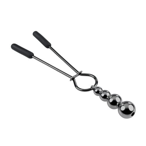 SELOPA BEADED NIPPLE CLAMPS BLACK CHROME - ENSLNC39152