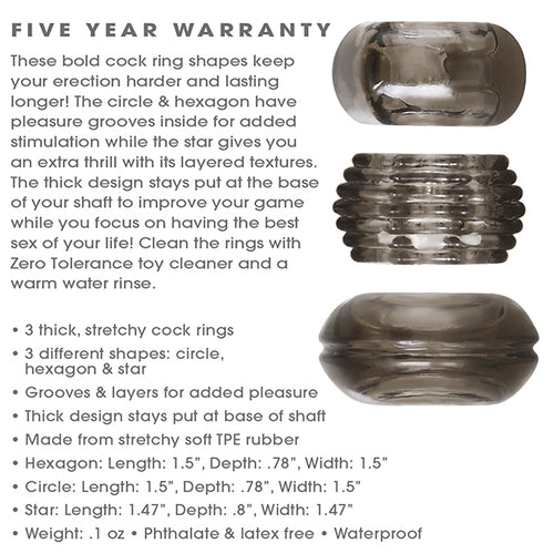 ZERO TOLERANCE TRIPLE THICK COCK RING TRIO - ENZECR32372