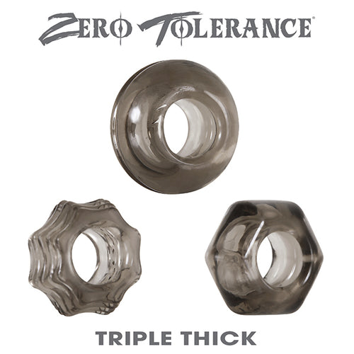 ZERO TOLERANCE TRIPLE THICK COCK RING TRIO - ENZECR32372