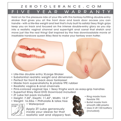 ZERO TOLERANCE LARGE BODY STROKER W/ RILEY REID DOWNLOAD CODE - ENZEMS65042
