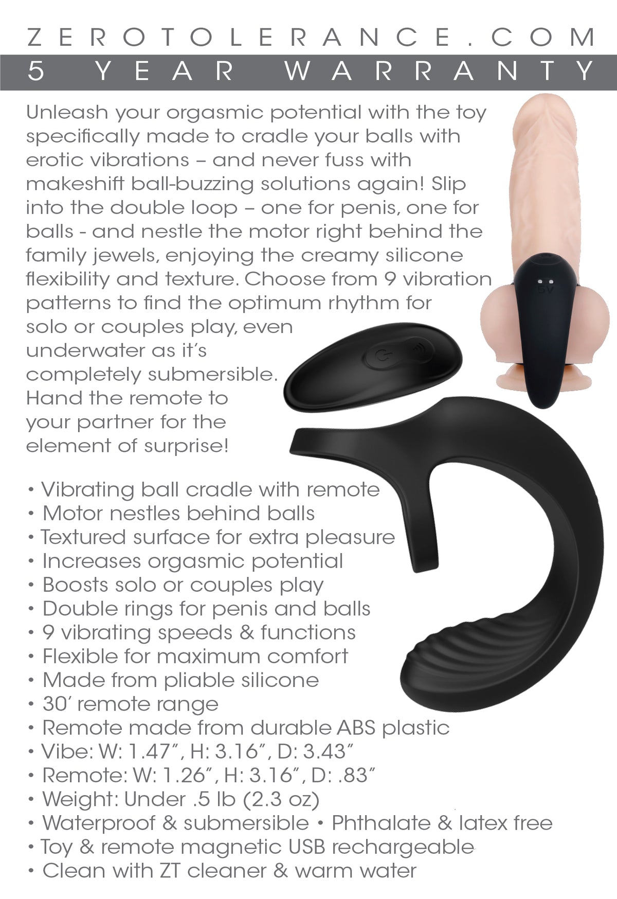 ZERO TOLERANCE VIBRATING BALL CRADLE - ENZERS84852