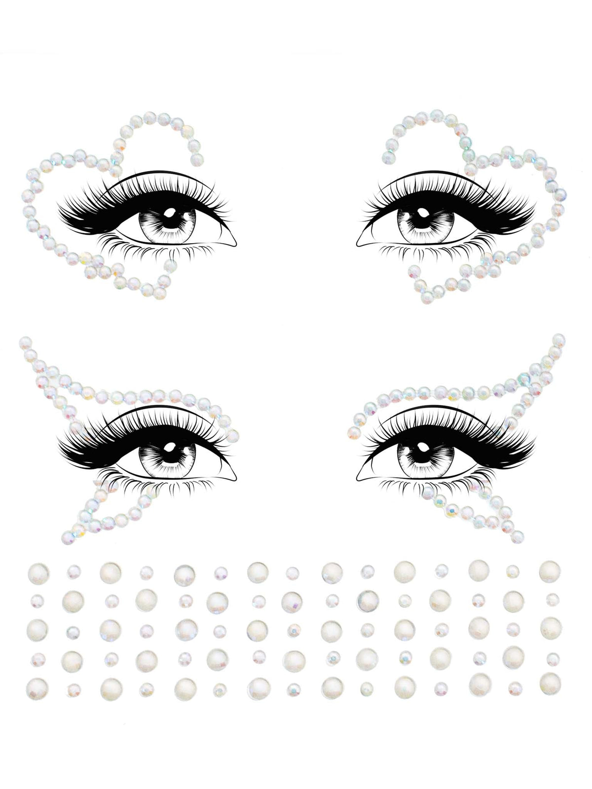 Ayla Glow in the Dark Face Jewels Sticker - EYE046    18322