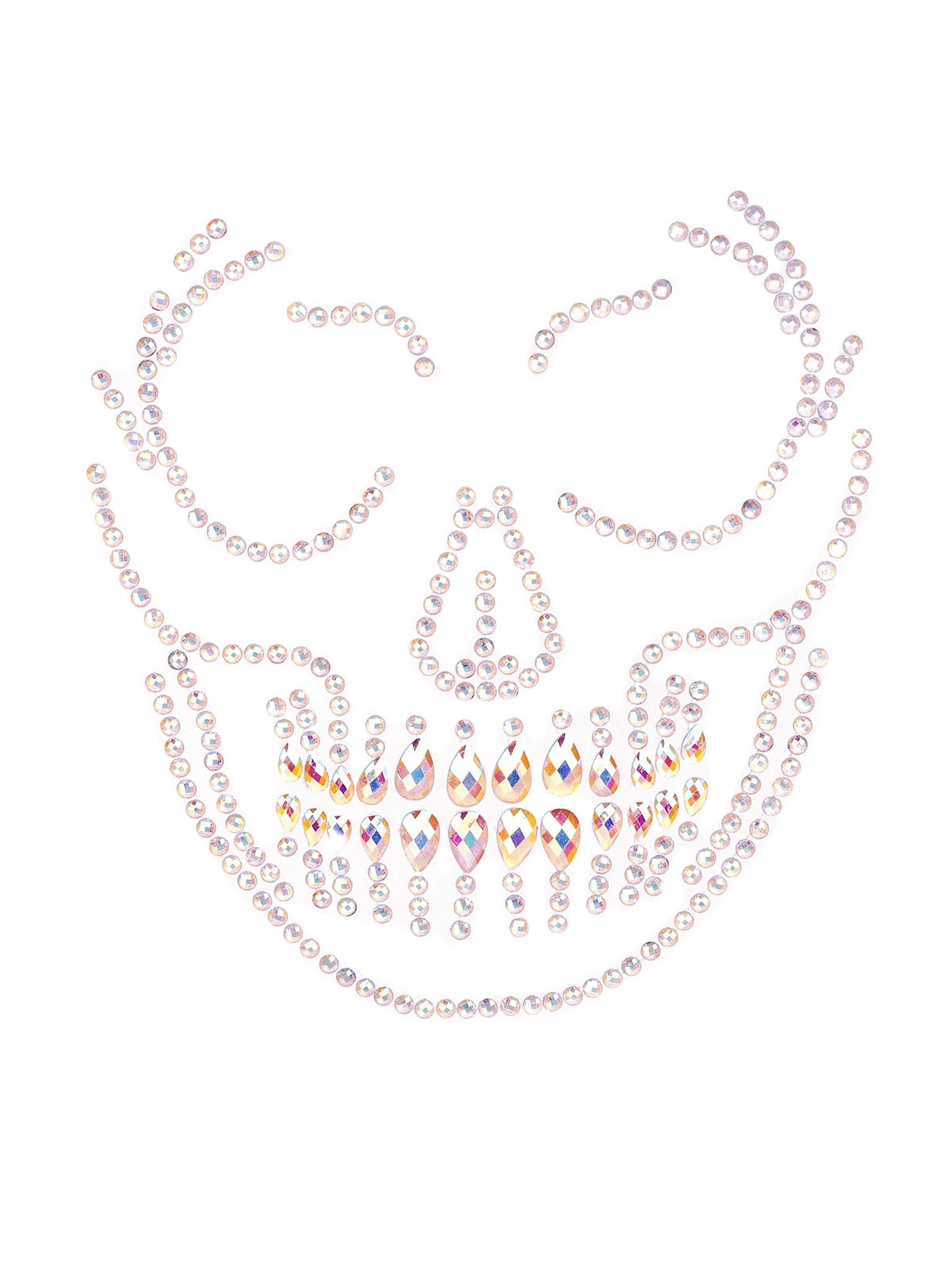 Glow in the Dark Skull Face Jewels Sticker - EYE048    18322