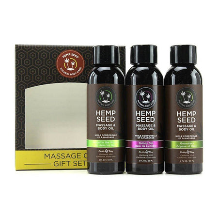 Earthly Body Fragrance Gift with with Skinny Dip, Guavalava and Naked in the Woods 2 oz Massage Oils 2 oz-Pinkfoxxx