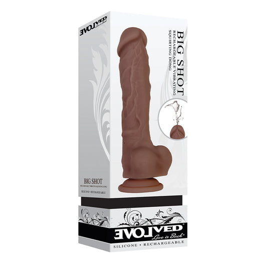 Evolved Big Shot Rechargeable Vibrating 8 in. Silicone Squirting Dildo-Pinkfoxxx