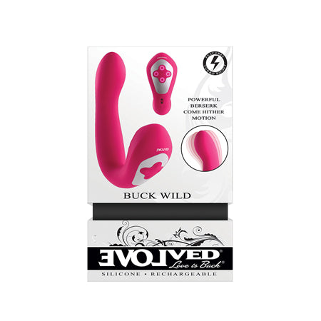 Evolved Buck Wild Rechargeable Silicone Dual Stimulator Pink-Pinkfoxxx