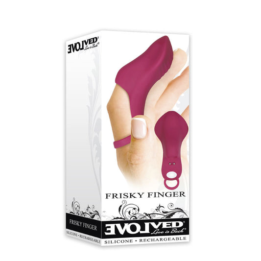 Evolved Frisky Finger Rechargeable Silicone Finger Vibrator Burgundy-Pinkfoxxx