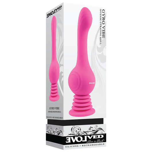Evolved Gyro Vibe Rechargeable Gyrating Silicone Vibrator Pink-Pinkfoxxx