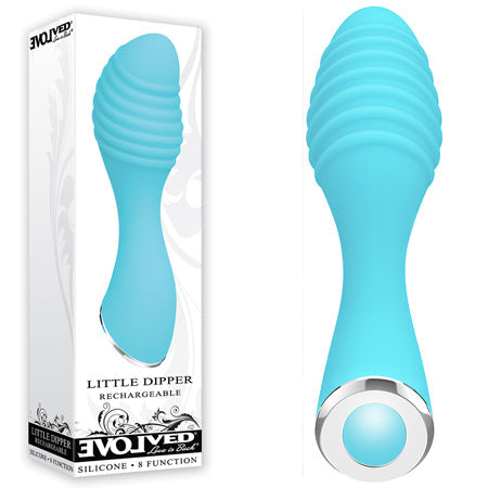 Evolved Little Dipper Rechargeable Silicone Vibrator Blue-Pinkfoxxx