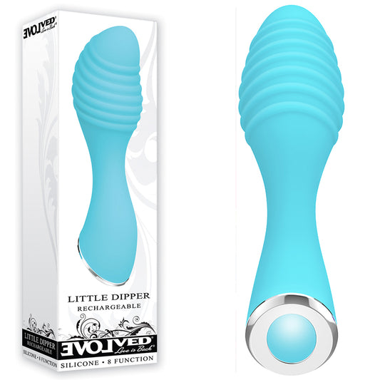 Evolved Little Dipper Rechargeable Silicone Vibrator Blue-Pinkfoxxx