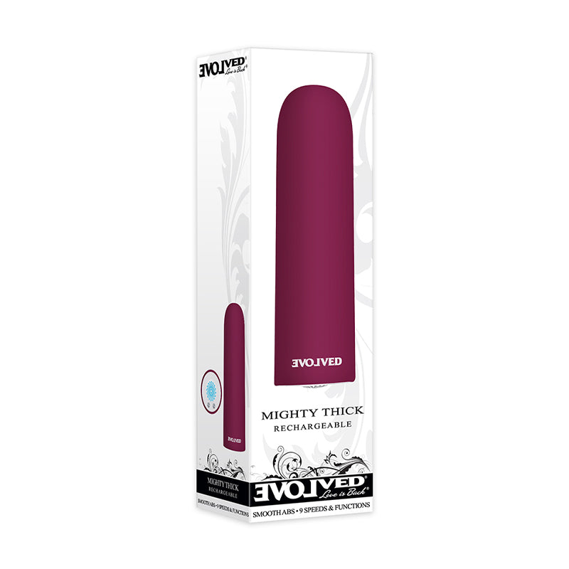 Evolved Mighty Thick Rechargeable Bullet Vibrator Burgundy-Pinkfoxxx