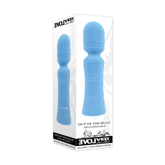Evolved Out Of The Blue Rechargeable Silicone Wand Vibrator-Pinkfoxxx