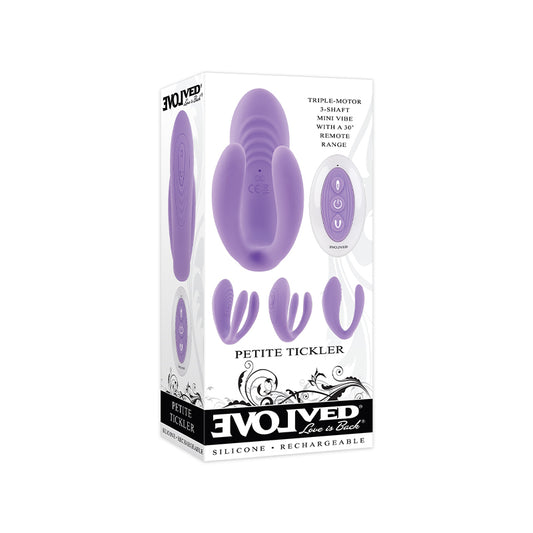 Evolved Petite Tickler Rechargeable Remote-Controlled Silicone Dual Stimulator Purple-Pinkfoxxx