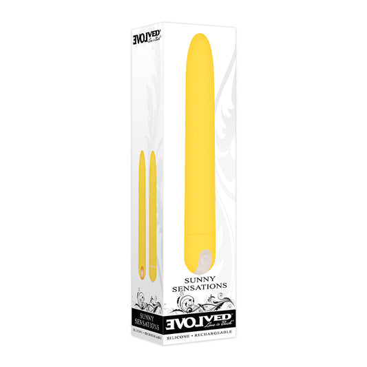 Evolved Sunny Sensations Rechargeable Silicone Sli mline Vibrator Yellow-Pinkfoxxx