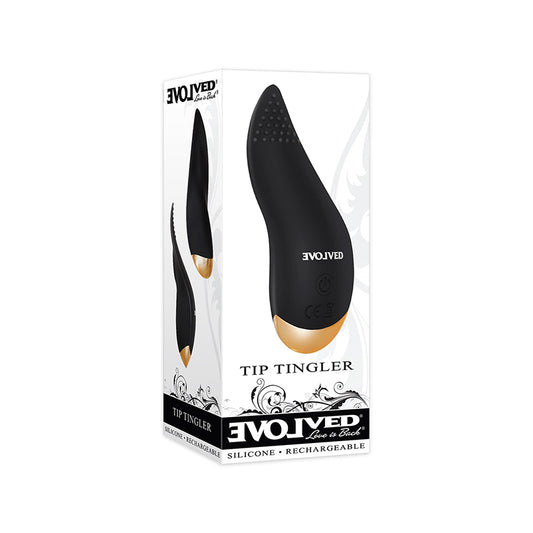 Evolved Tip Tingler Rechargeable Flexible Silicone Tongue Vibrator Black-Pinkfoxxx