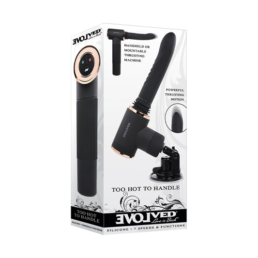 Evolved Too Hot To Handle Rechargeable Silicone Thrusting Sex Machine Black-Pinkfoxxx