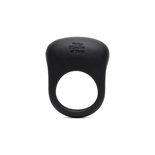 Fifty Shades of Grey Sensation Rechargeable Silicone Vibrating Love Ring Black-Pinkfoxxx