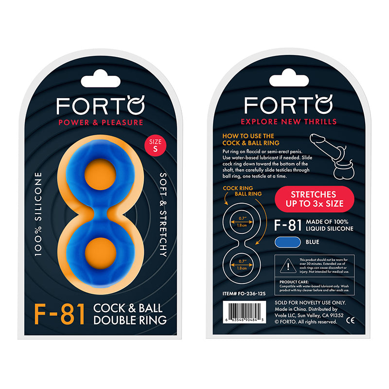 Forto F-81 Liquid Silicone Cock & Ball Double Ring-Pinkfoxxx