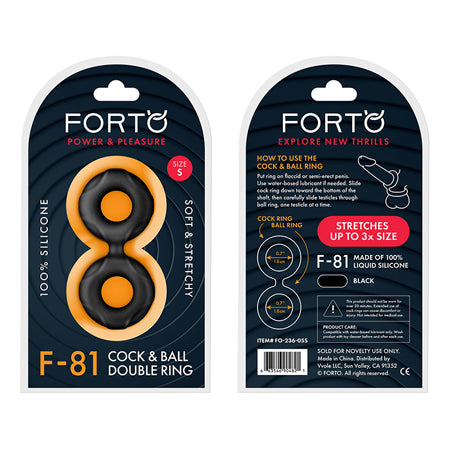 Forto F-81 Liquid Silicone Cock & Ball Double Ring-Pinkfoxxx
