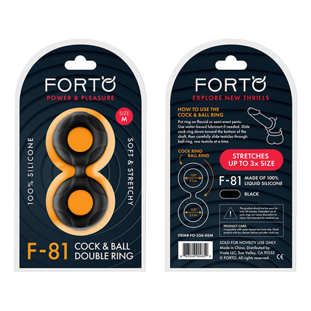 Forto F-81 Liquid Silicone Cock & Ball Double Ring-Pinkfoxxx