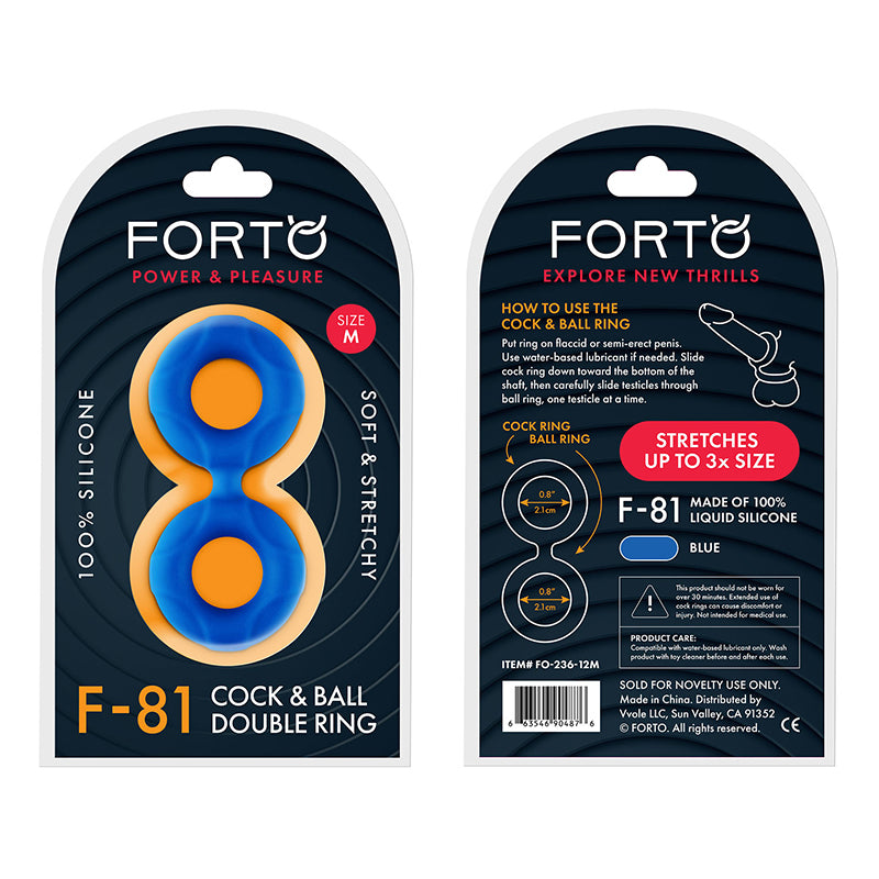 Forto F-81 Liquid Silicone Cock & Ball Double Ring-Pinkfoxxx