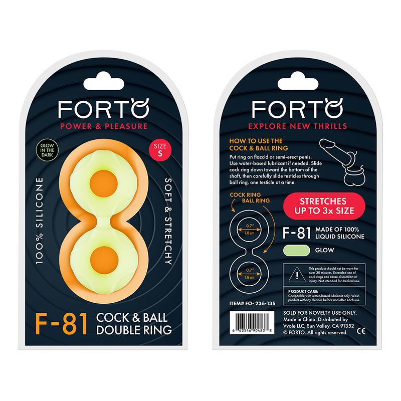 Forto F-81 Liquid Silicone Cock & Ball Double Ring-Pinkfoxxx