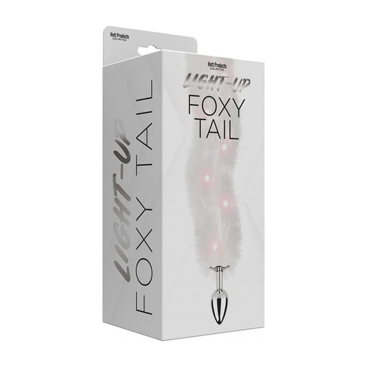 Foxy Tail Light Up Faux Fur Butt Plug With Multicolored Light Pattern-Pinkfoxxx