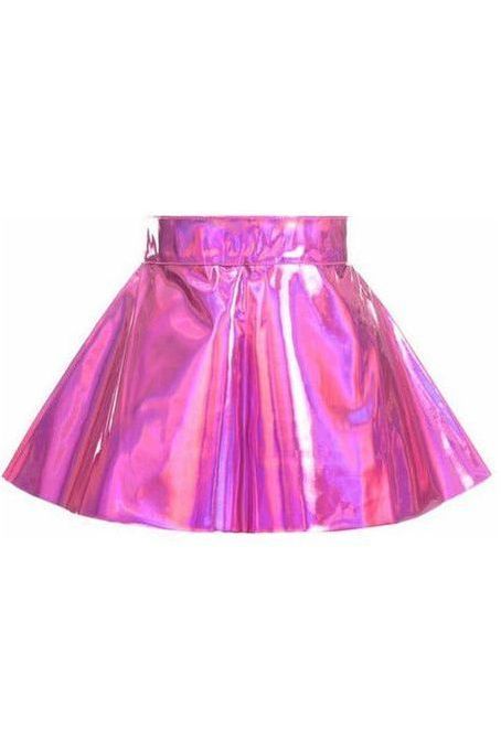 Fuchsia Holo Skater Skirt
