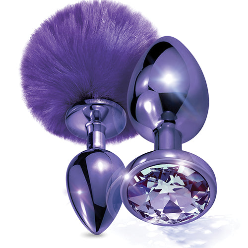 NIXIE METAL BUTT PLUG SET POM POM & JEWEL PURPLE METALLIC - GN1000316