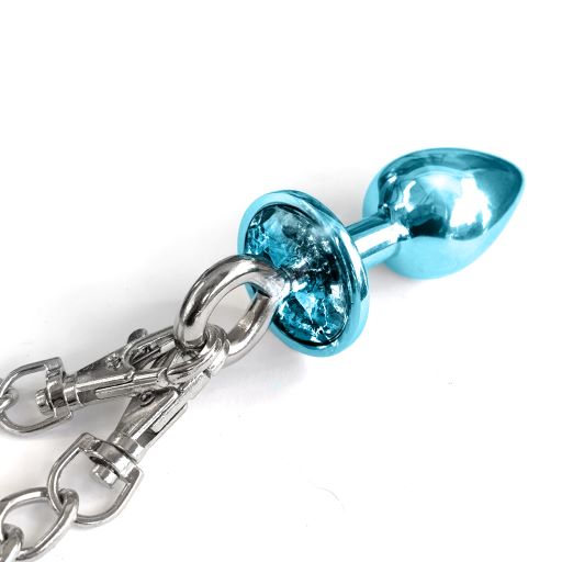 NIXIE METAL PLUG & FURRY CUFF SET BLUE METALLIC - GN1000321
