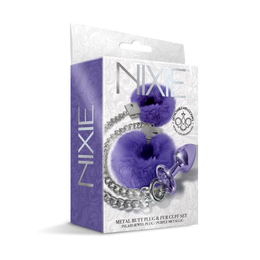 NIXIE METAL PLUG & FURRY CUFF SET PURPLE METALLIC - GN1000322