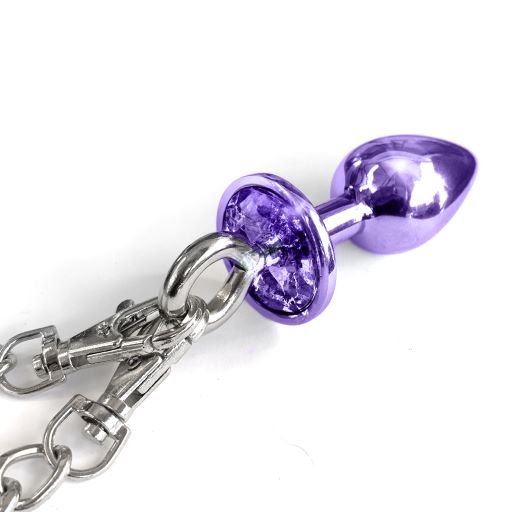 NIXIE METAL PLUG & FURRY CUFF SET PURPLE METALLIC - GN1000322