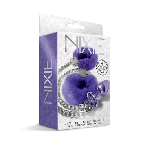 NIXIE METAL PLUG & FURRY CUFF SET PURPLE METALLIC - GN1000322