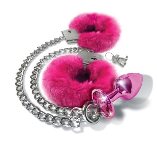 NIXIE METAL PLUG & FURRY CUFF SET PINK METALLIC - GN1000323