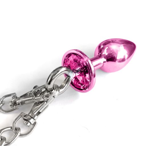 NIXIE METAL PLUG & FURRY CUFF SET PINK METALLIC - GN1000323