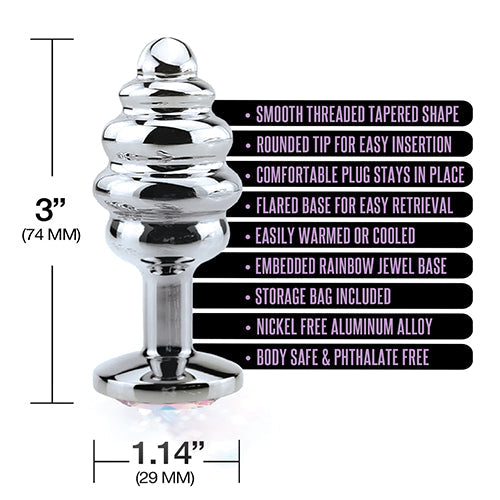 NIXIE HONEY DIPPER SMALL RIBBED STAINLESS STEEL PLUG - GN1000328
