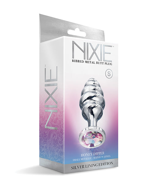 NIXIE HONEY DIPPER SMALL RIBBED STAINLESS STEEL PLUG - GN1000328