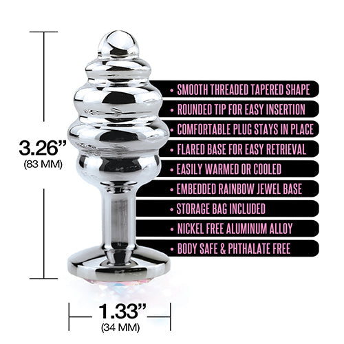 NIXIE HONEY DIPPER MEDIUM RIBBED STAINLESS STEEL PLUG - GN1000329
