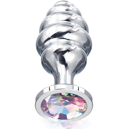 NIXIE HONEY DIPPER LARGE RIBBED STAINLESS STEEL PLUG - GN1000330