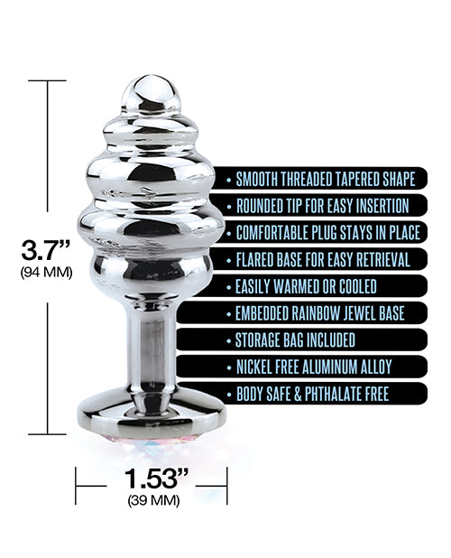 NIXIE HONEY DIPPER LARGE RIBBED STAINLESS STEEL PLUG - GN1000330