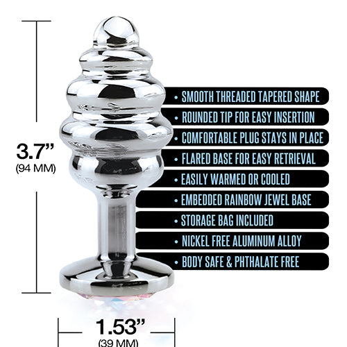 NIXIE HONEY DIPPER LARGE RIBBED STAINLESS STEEL PLUG - GN1000330