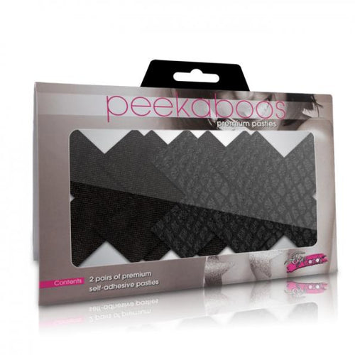PASTIES CLASSIC BLACK X (PEEKABOOS) - XGPK022X