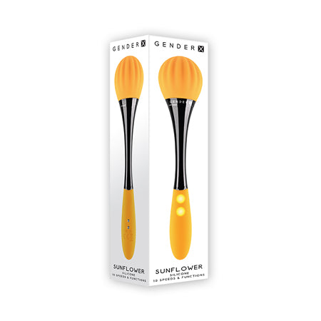 Gender X Sunflower Rechargeable Dual-Ended Silicone Wand Vibrator Yellow-Pinkfoxxx
