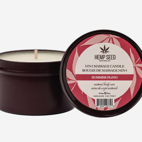 HEMP SEED 3-IN-1 MASSAGE CANDLE SUMMER FLING 6 OZ - EBHSCS025C