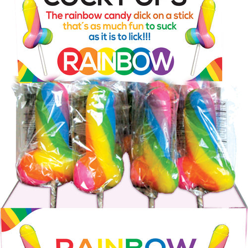 RAINBOW COCK POP 12PC DISPLAY