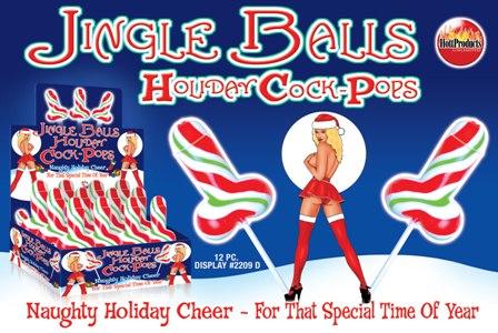 JINGLE BALLS HOLIDAY COCK POPS 12PC DISPLAY